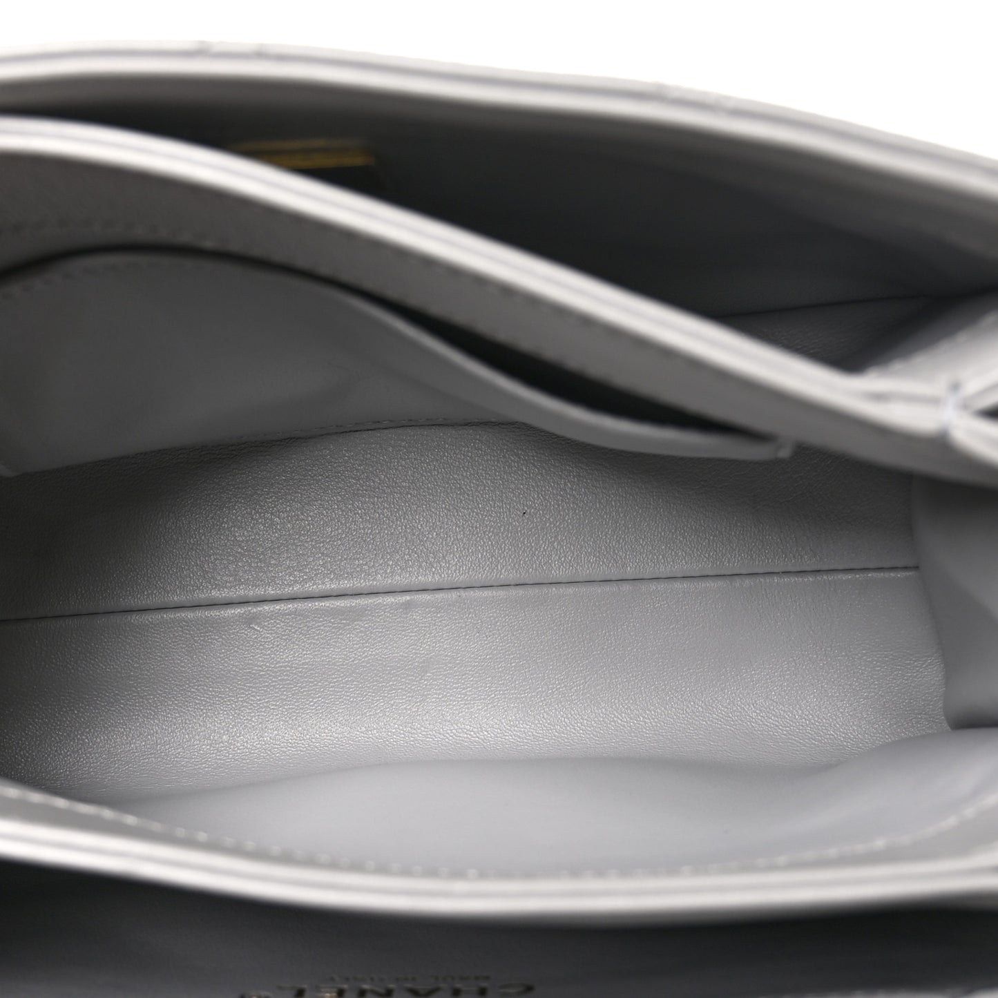 Lambskin Quilted Medium Color Match Flap Grey