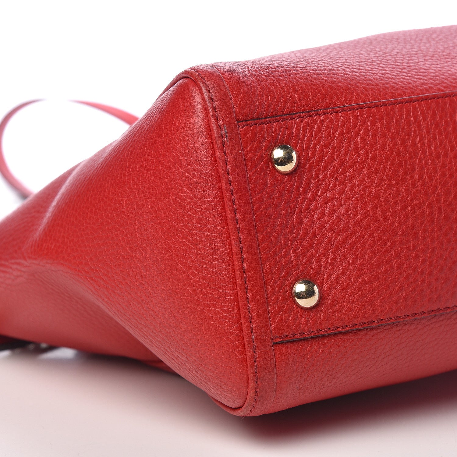 Gucci Pebbled Calfskin Small Soho Top Handle Bag Red 9 of 12