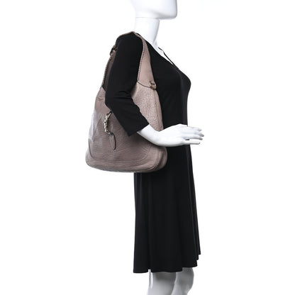 Gucci Pebbled Calfskin Medium New Jackie Shoulder Bag Grey 2 of 11