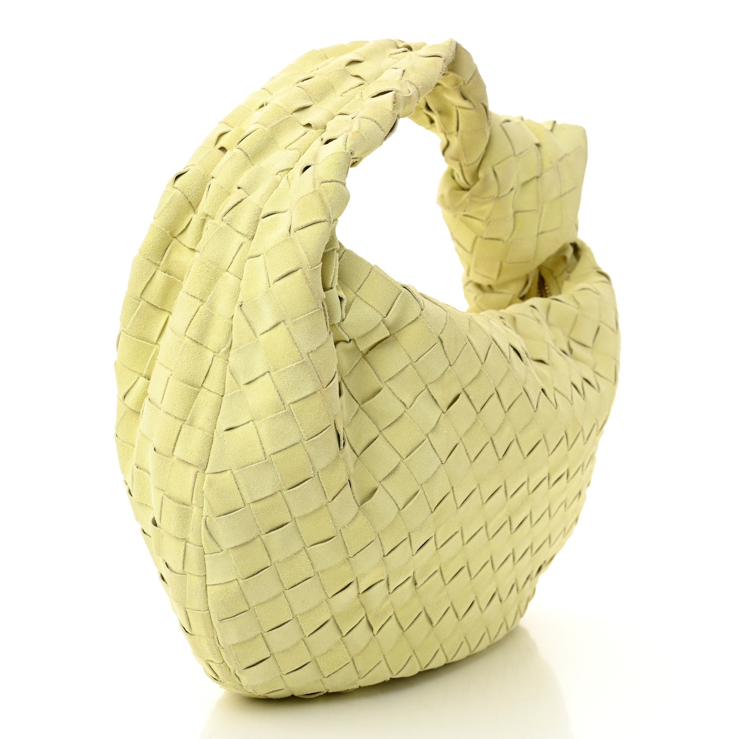 Bottega Veneta Suede Calfskin Intrecciato Teen Jodie Hobo Lemon Wash 3 of 10