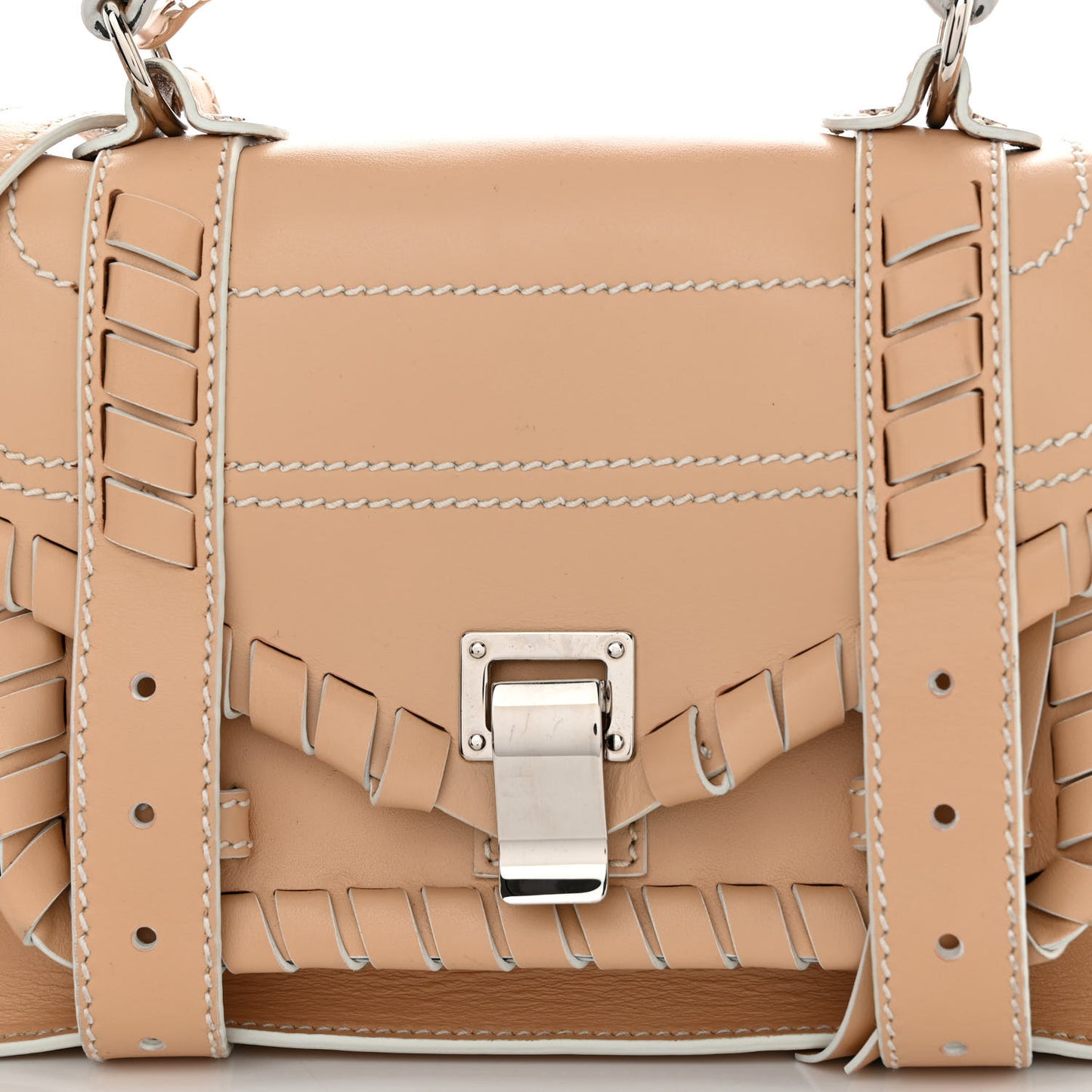 Calfskin Tiny Whipstitch PS1 Satchel Warm Sand