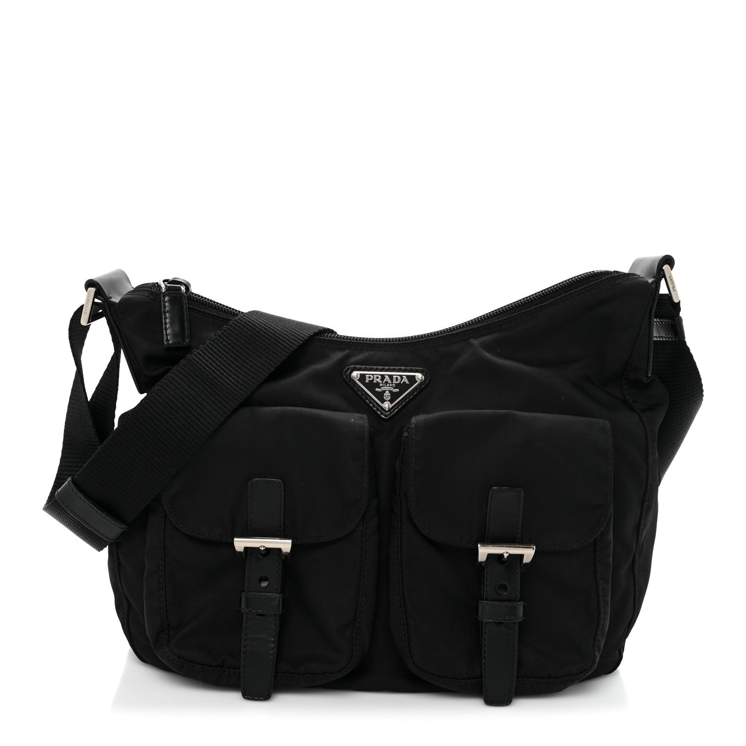 Prada Tessuto Nylon Messenger Bag Black 1 of 9