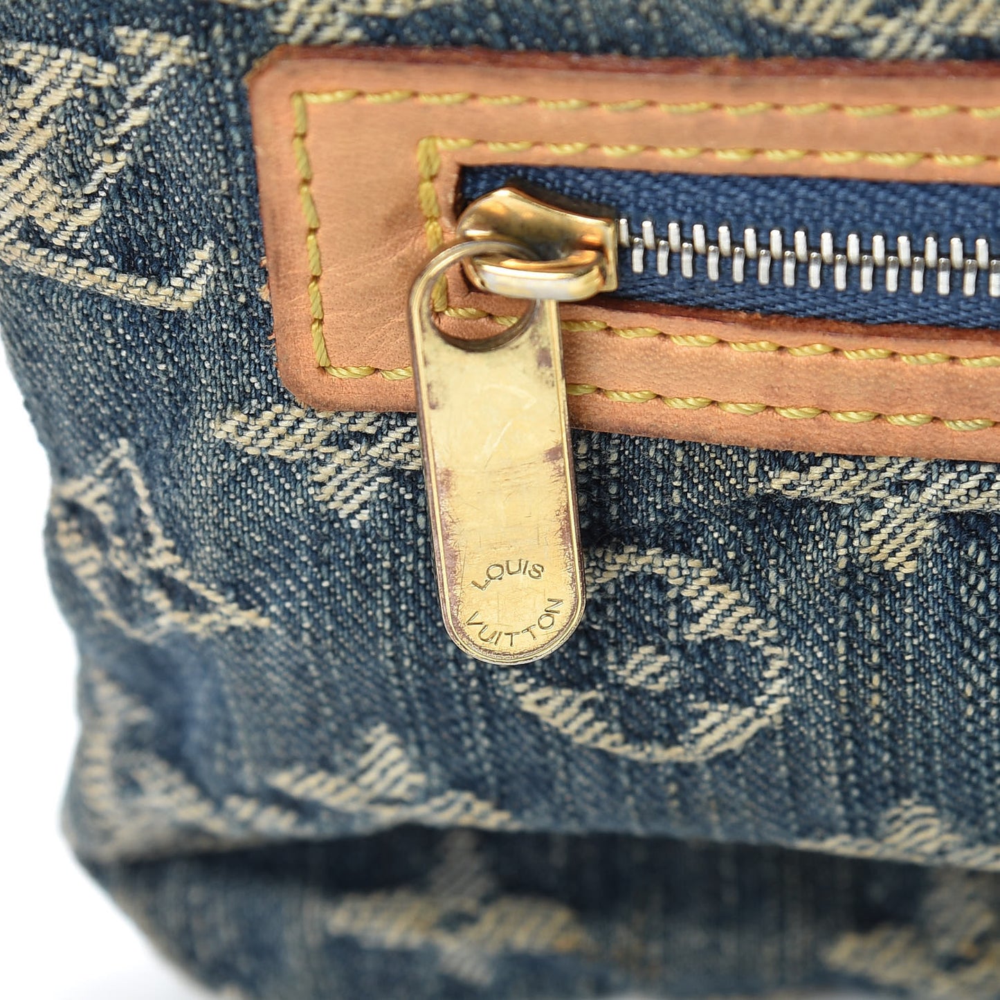 Monogram Denim Pochette Plat Clutch Blue