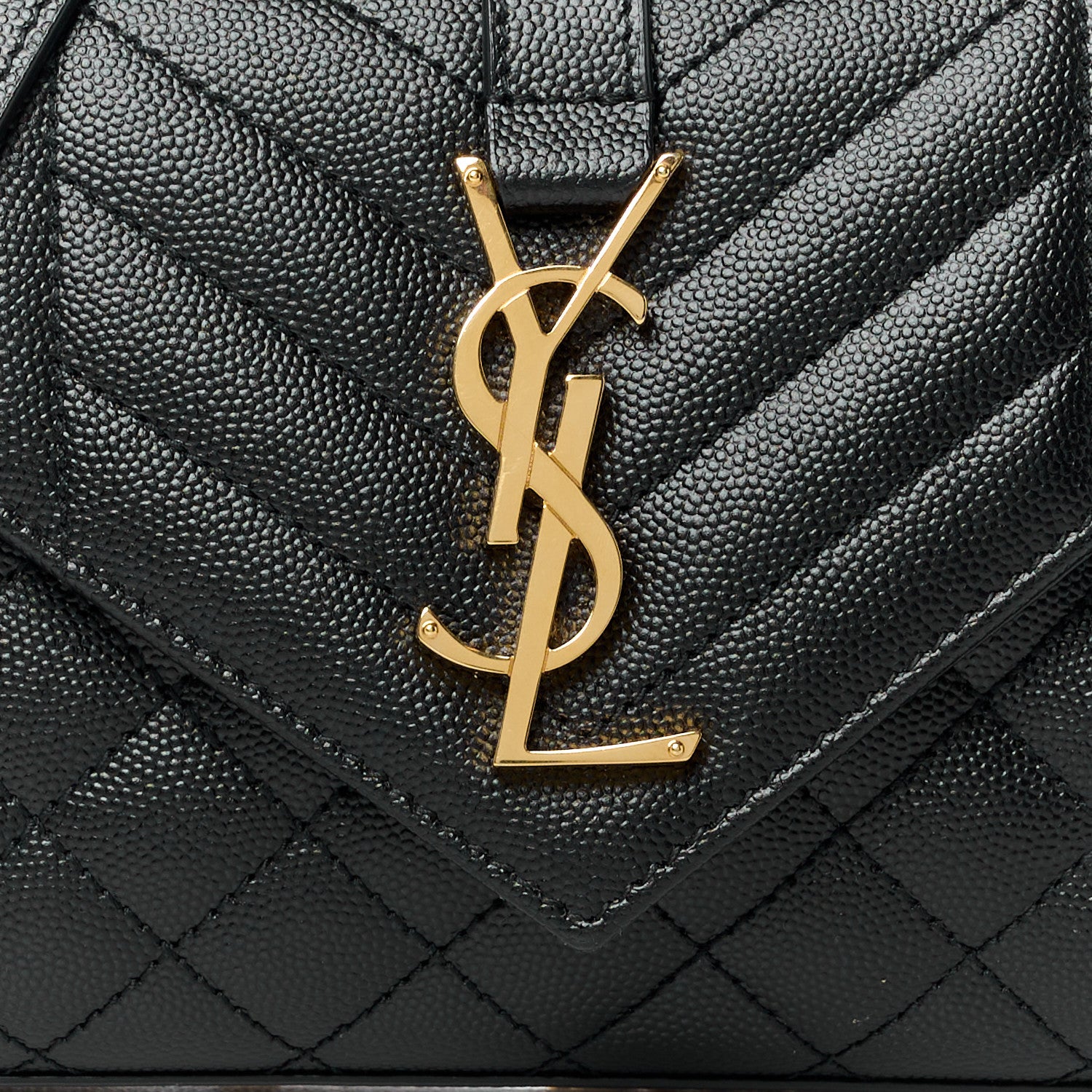 Saint Laurent Grain De Poudre Textured Mixed Matelasse Triquilt Small Monogram Satchel Black 9 of 11