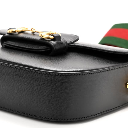 Gucci Azalea Calfskin Web Mini Horsebit 1955 Shoulder Bag Black 9 of 9