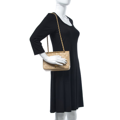 Chanel Lambskin Quilted Small Single Flap Beige 2 of 15