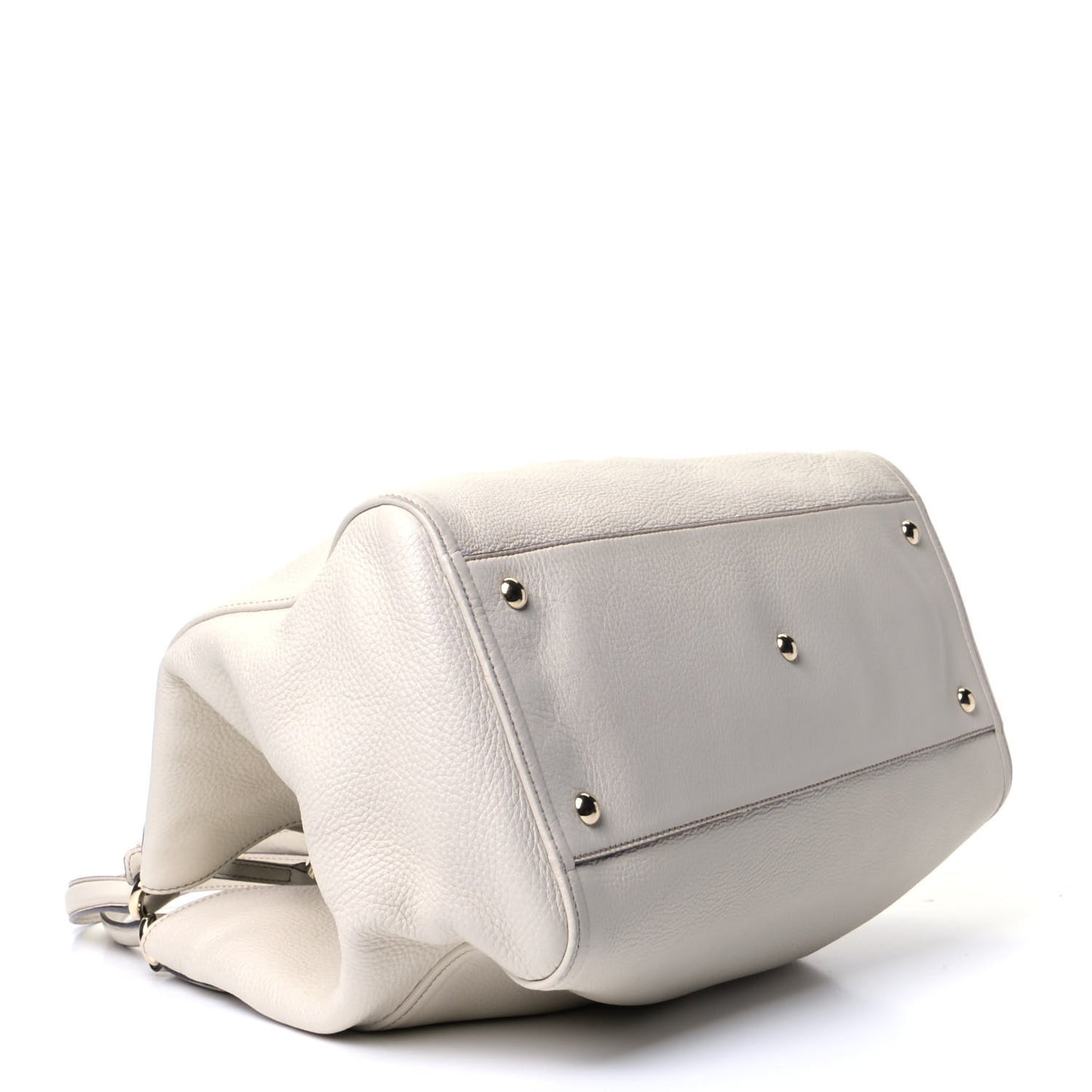 Pebbled Calfskin Medium Soho Shoulder Bag Off White