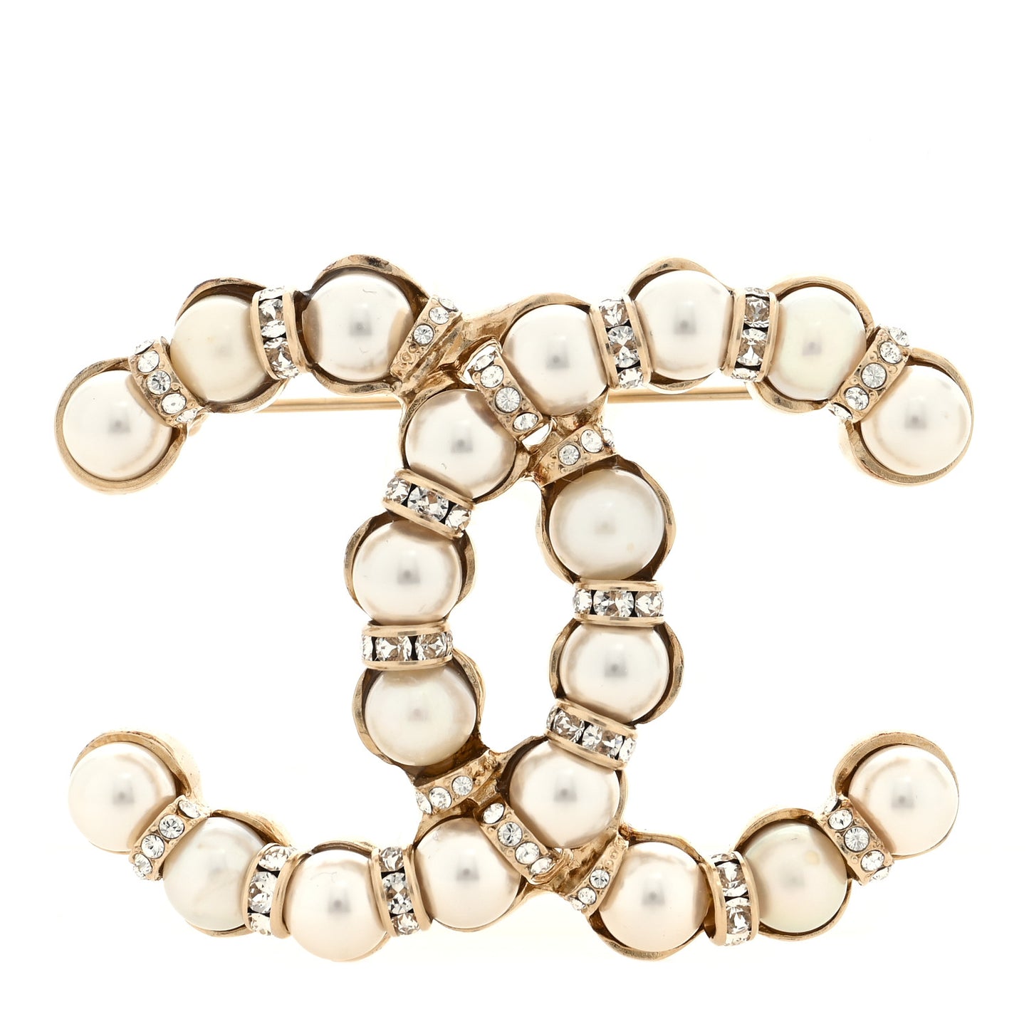 Pearl Crystal Nefertiti CC Brooch Gold