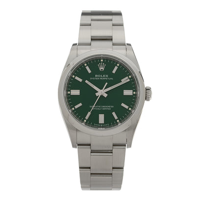 Rolex Stainless Steel 36mm Oyster Perpetual Watch Green 126000 1 of 5