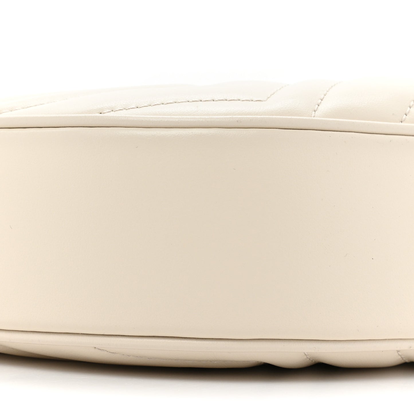 Calfskin Matelasse Chevron Mini GG Marmont Half Moon Hobo Mystic White