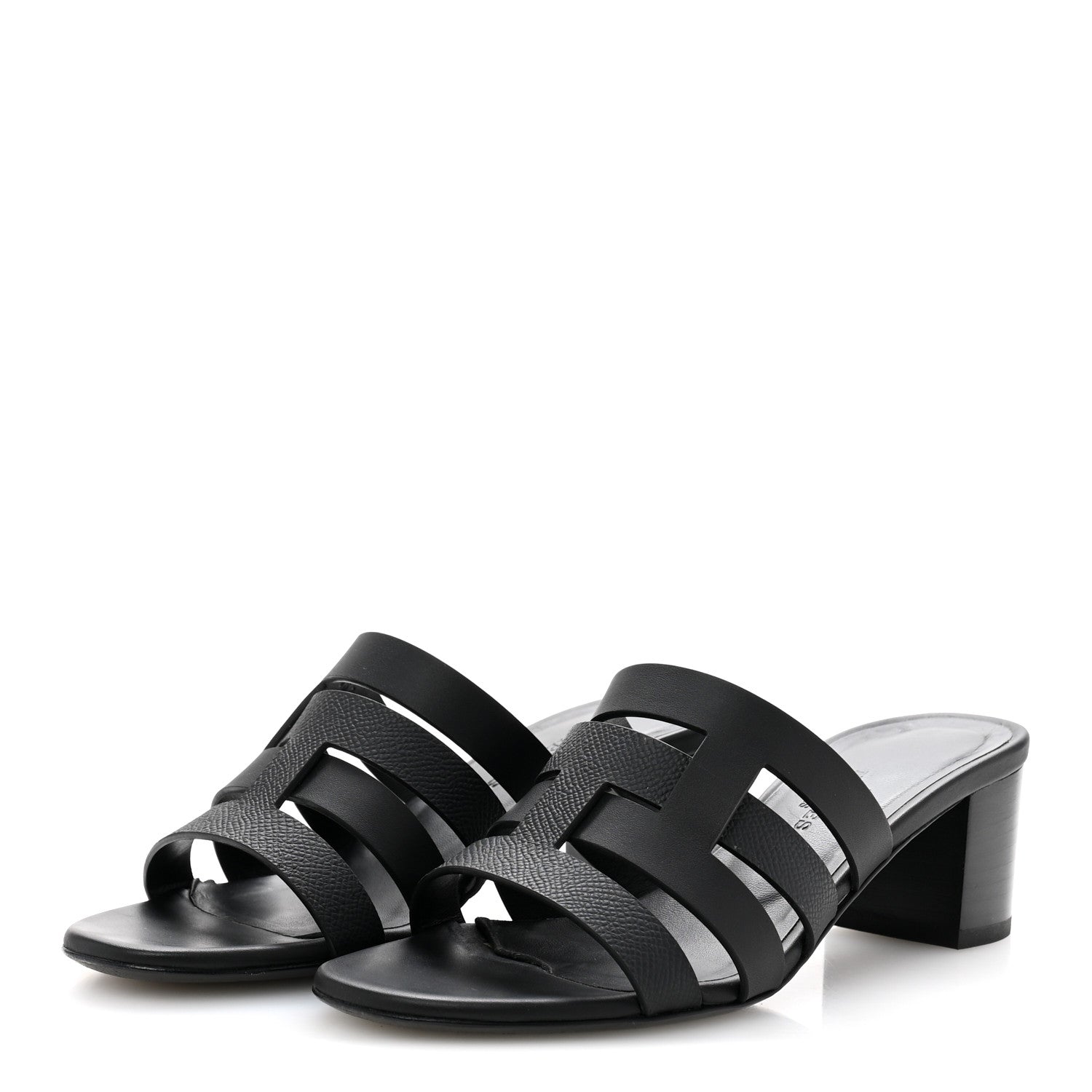 Hermes Calfskin Epsom Amica Sandals 35 Black 4 of 11