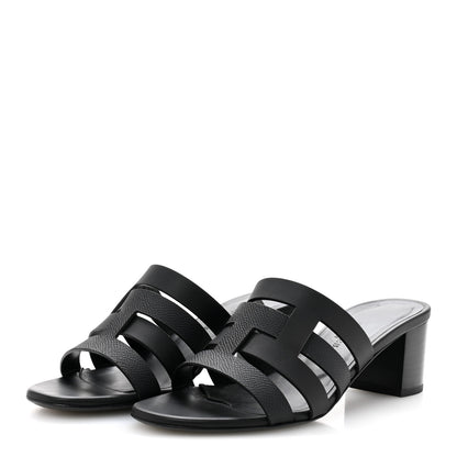 Hermes Calfskin Epsom Amica Sandals 35 Black 4 of 11