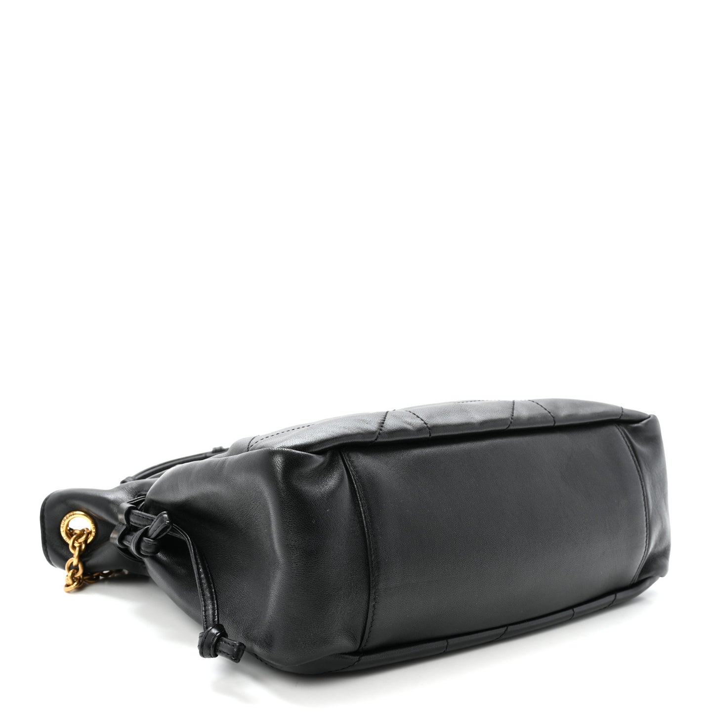 Lambskin Matelasse Monogram Medium Jamie Shoulder Pouch Bag Black
