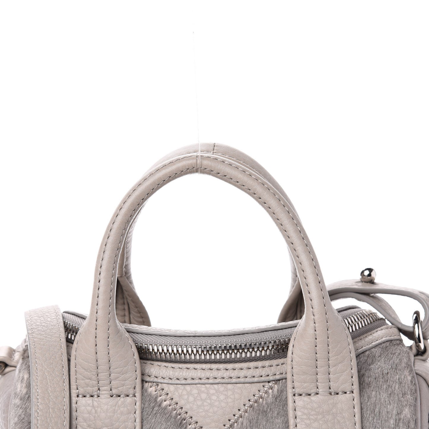 Calf Hair Mini Rockie Pewter Rhodium Hardware
