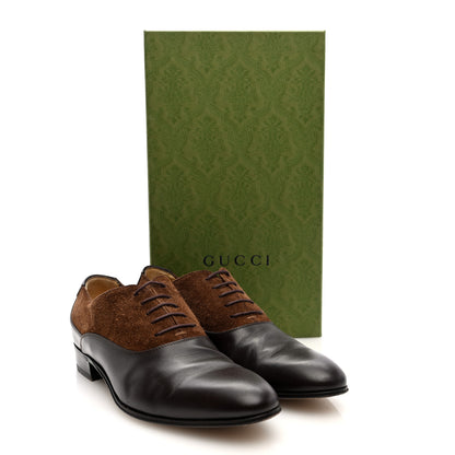Gucci New Waxed Calfskin Supersofty Oxfords 9 Cocoa Brown Sugar 9 of 9