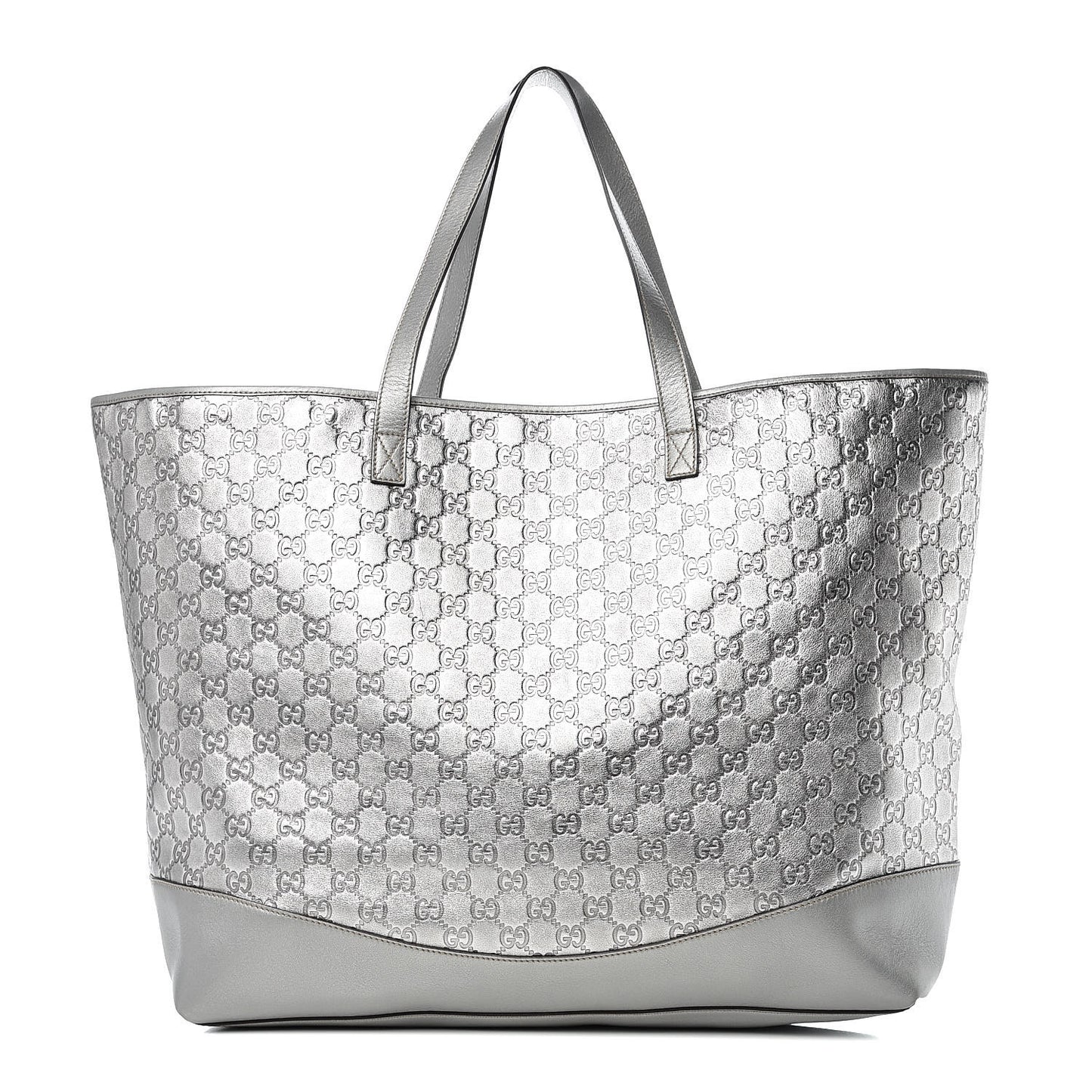 Guccissima Large Tote Silver