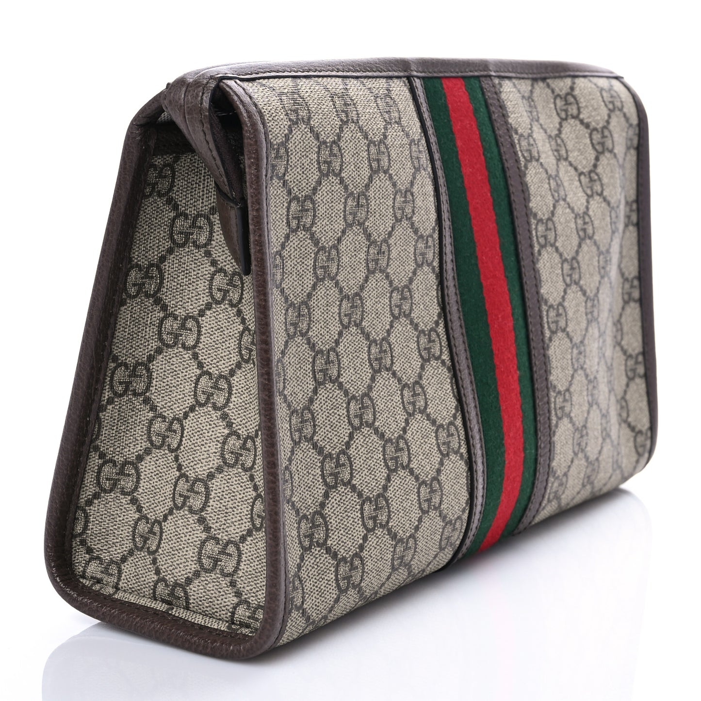 GG Supreme Monogram Web Toiletry Case Brown