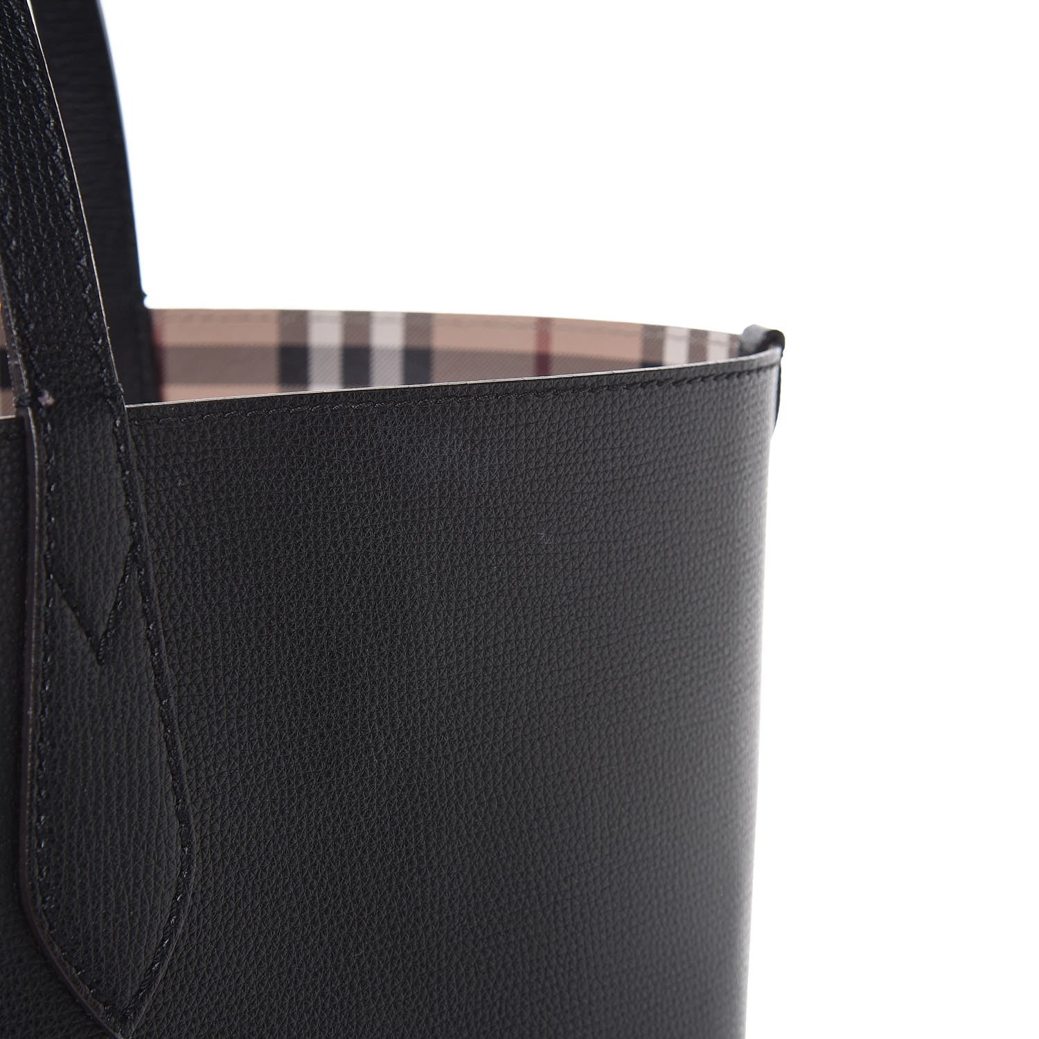 Burberry Grainy Calfskin Haymarket Check Medium Reversible Tote Black 30 of 30