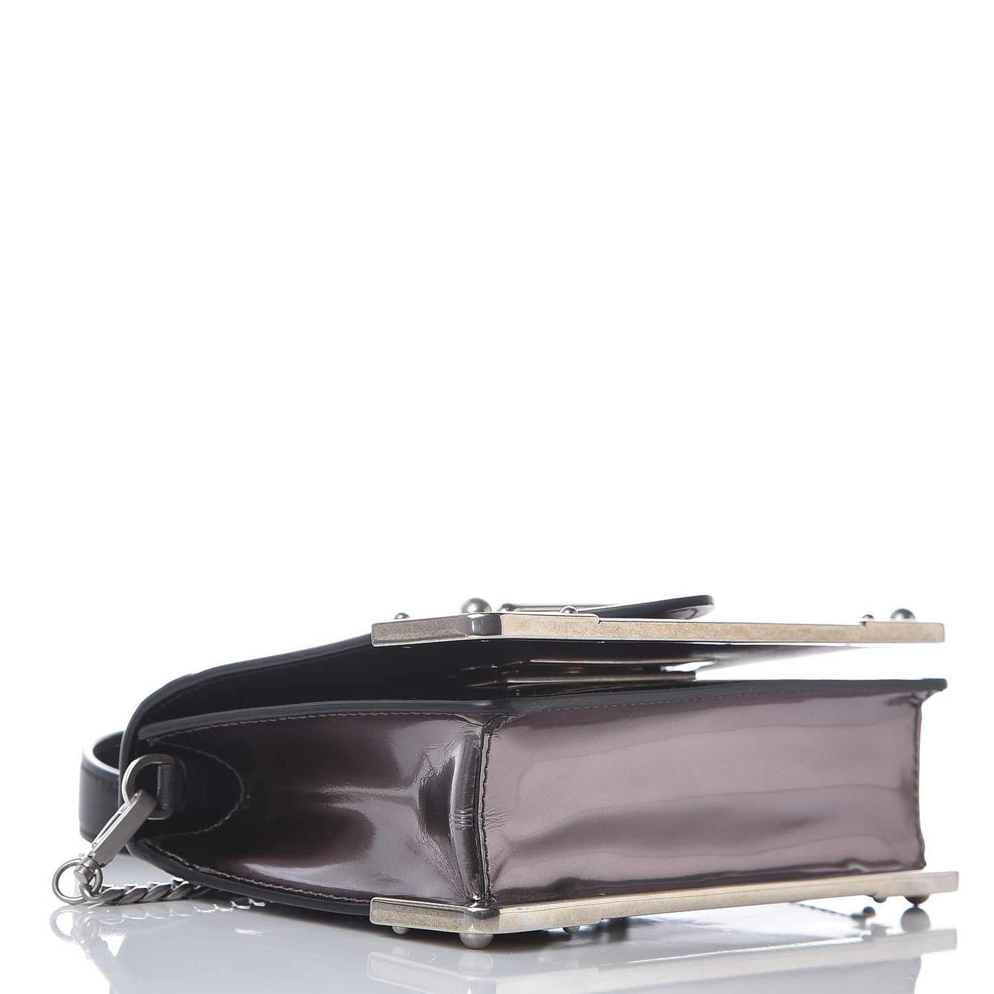 Metallic Vitello Saffiano Cahier Bag Ferro Black