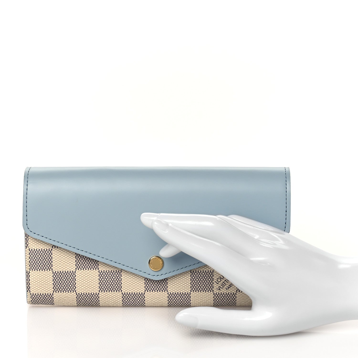 Louis Vuitton Damier Azur Sarah Wallet NM Bleu Olympe 2 of 7