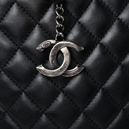 Chanel Lambskin Quilted Shopping Tote Black 12 of 14