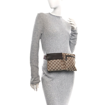 Gucci GG Monogram Double Pocket Belt Bag Dark Brown 2 of 10