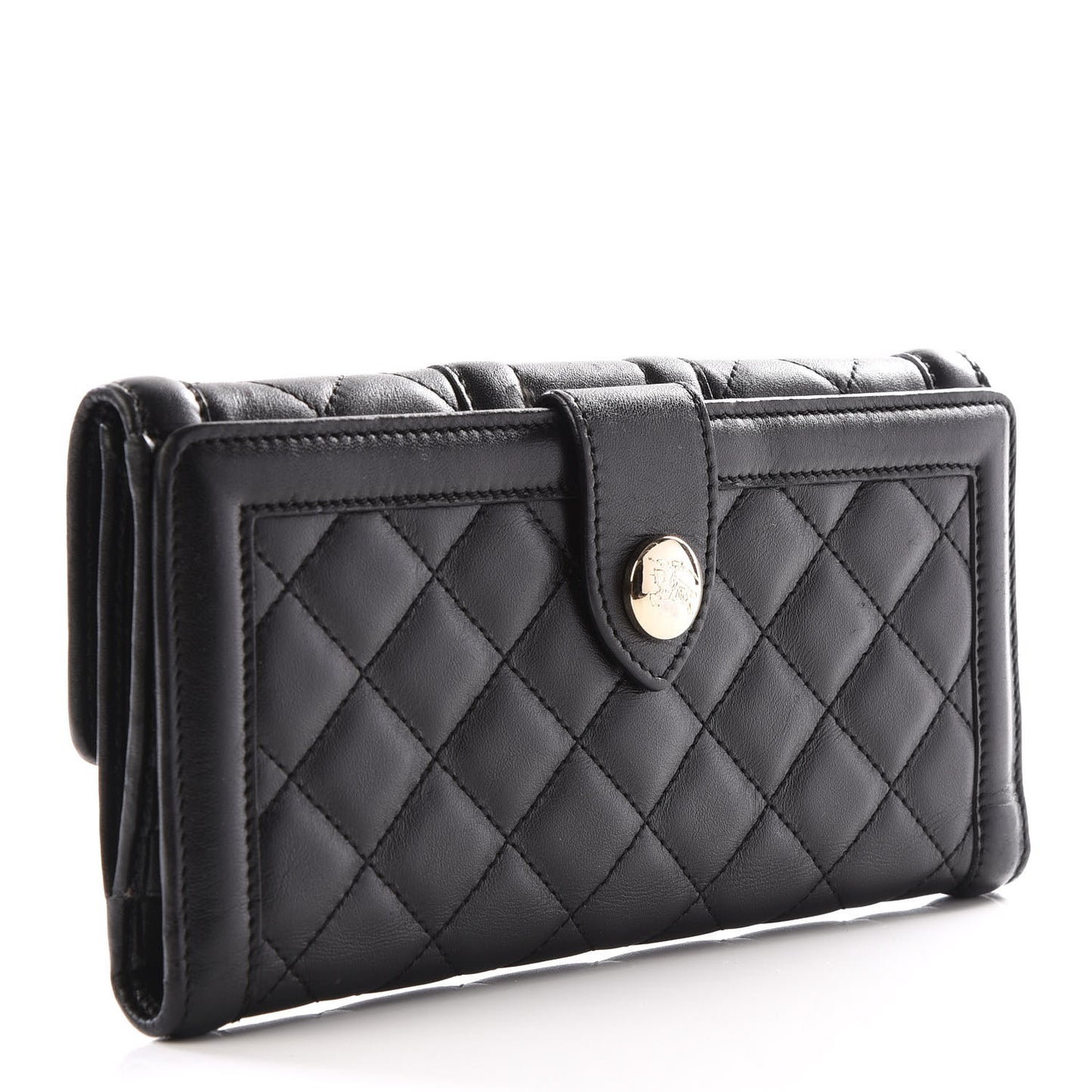 Calfskin Quilted Continental Wallet Black