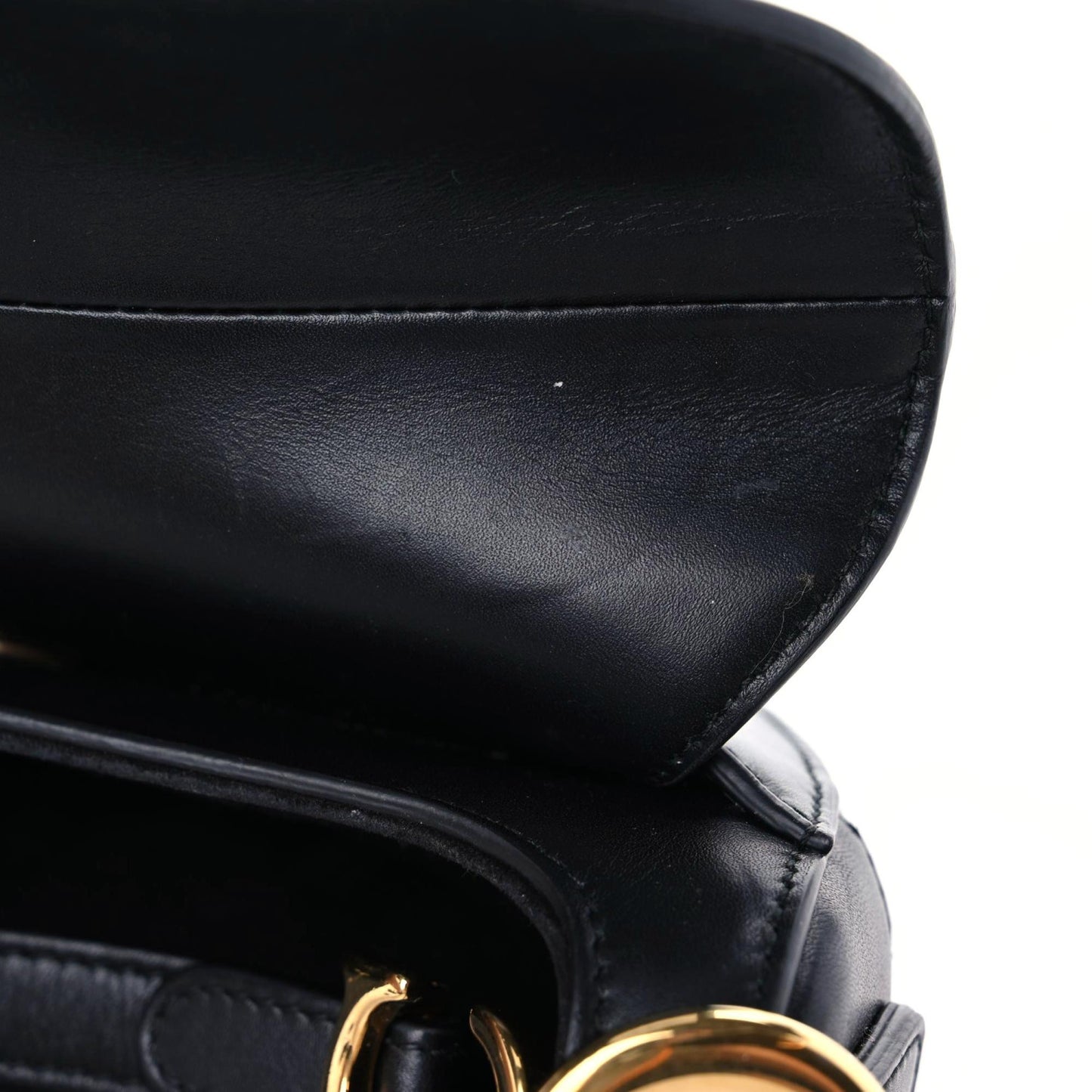 Calfskin Mini Saddle Bag Black