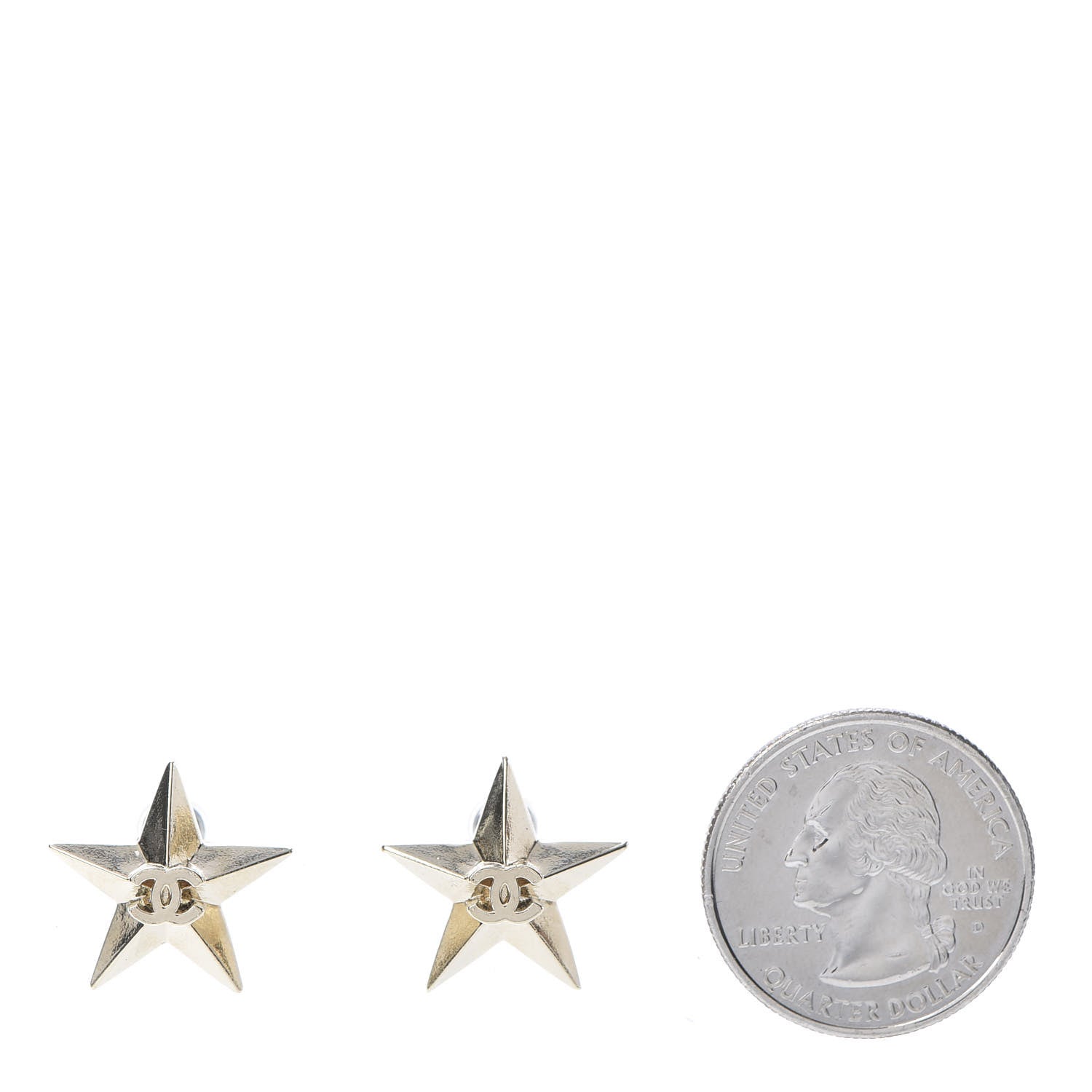Chanel Metal CC Star Earrings Gold 2 of 5