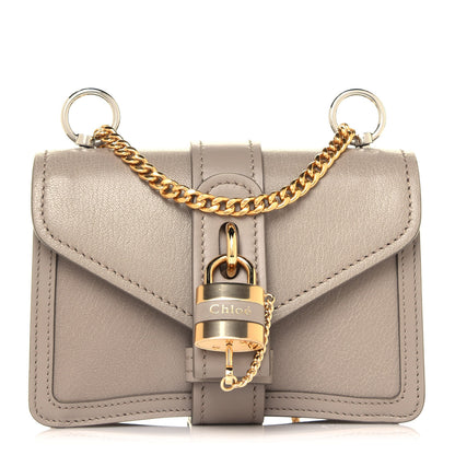 Chloe Shiny Goatskin Calfskin Mini Aby Chain Shoulder Bag Motty Grey 1 of 13
