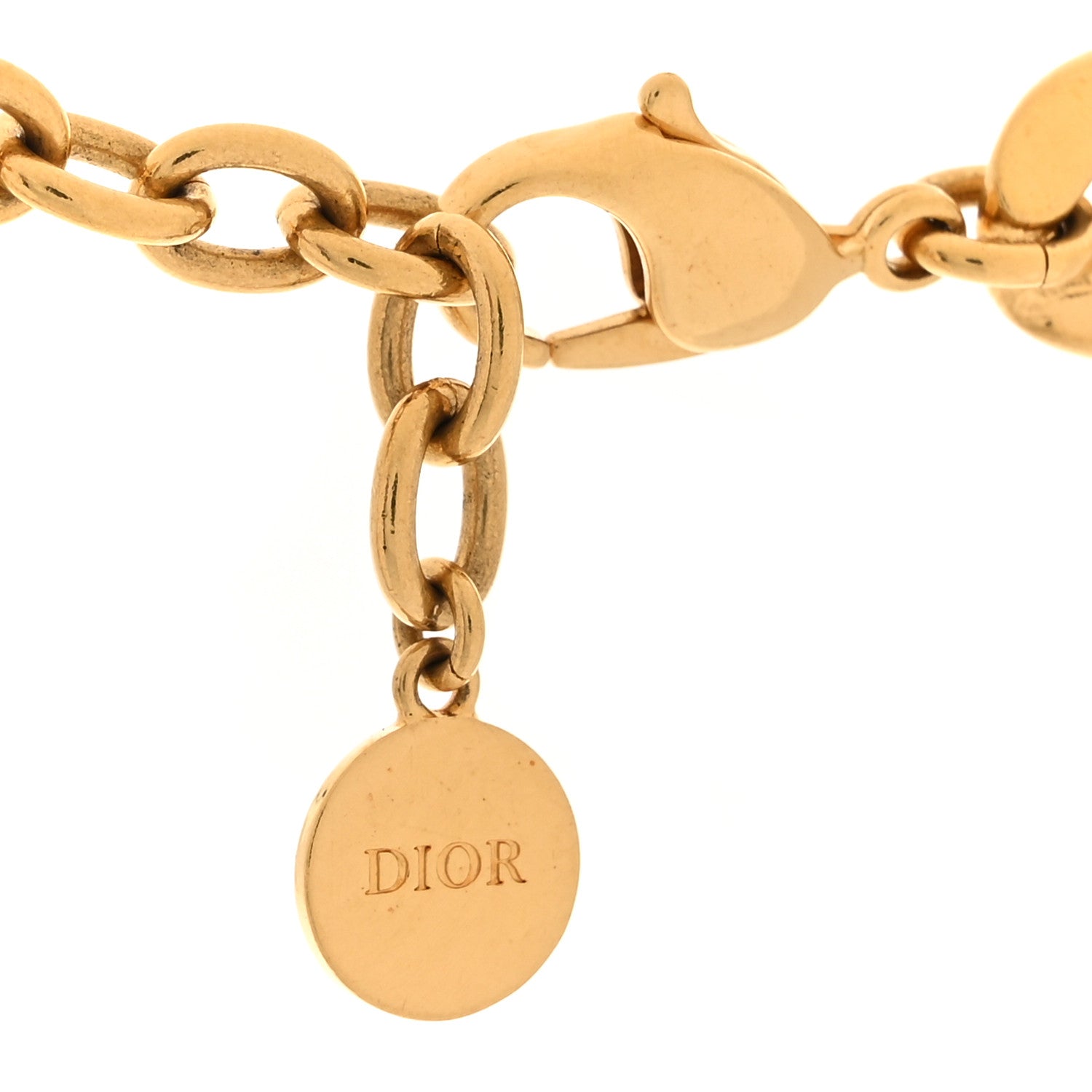 Christian Dior Metal Danseuse Etoile Chain Choker Necklace Gold 4 of 5