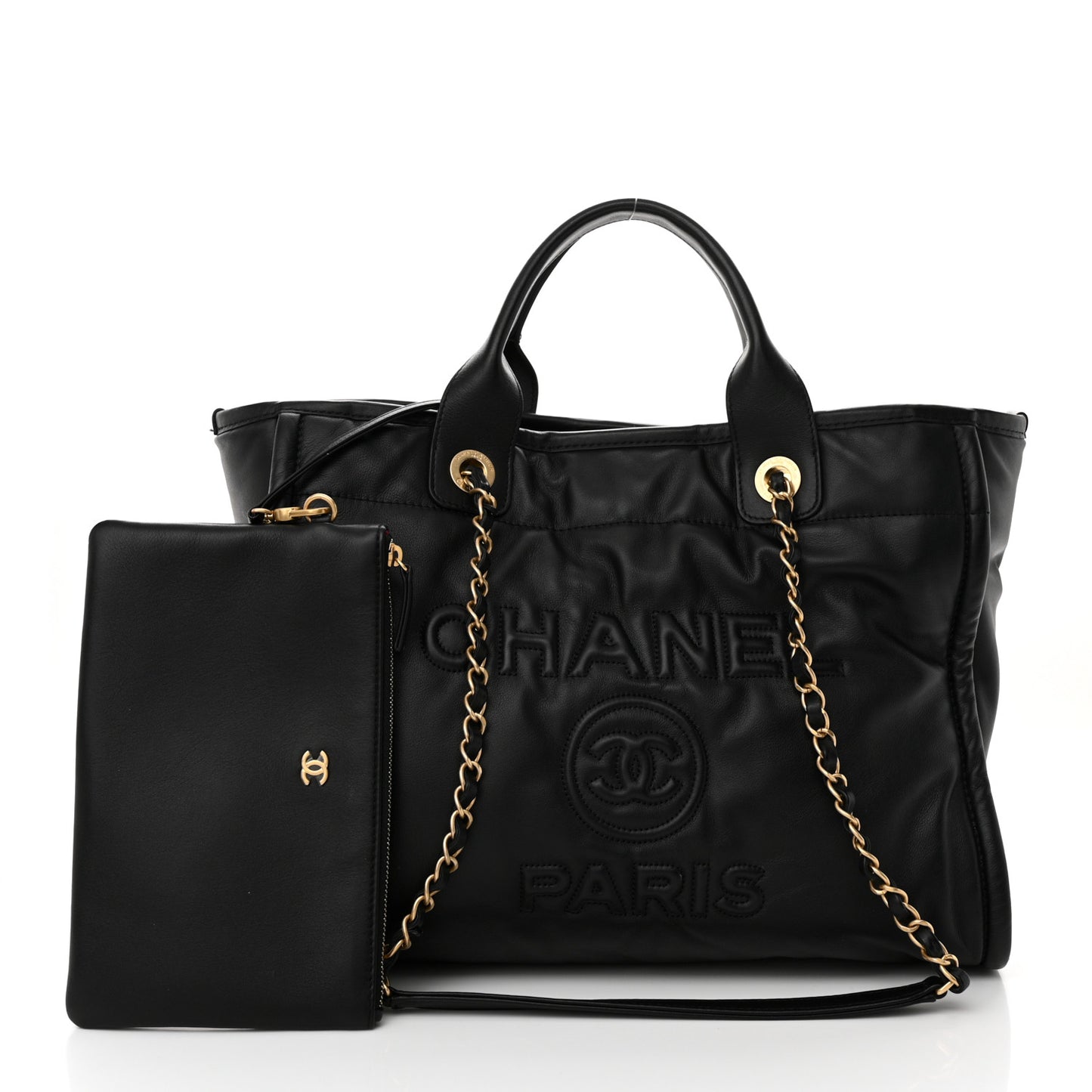 Calfskin Small Deauville Tote Black