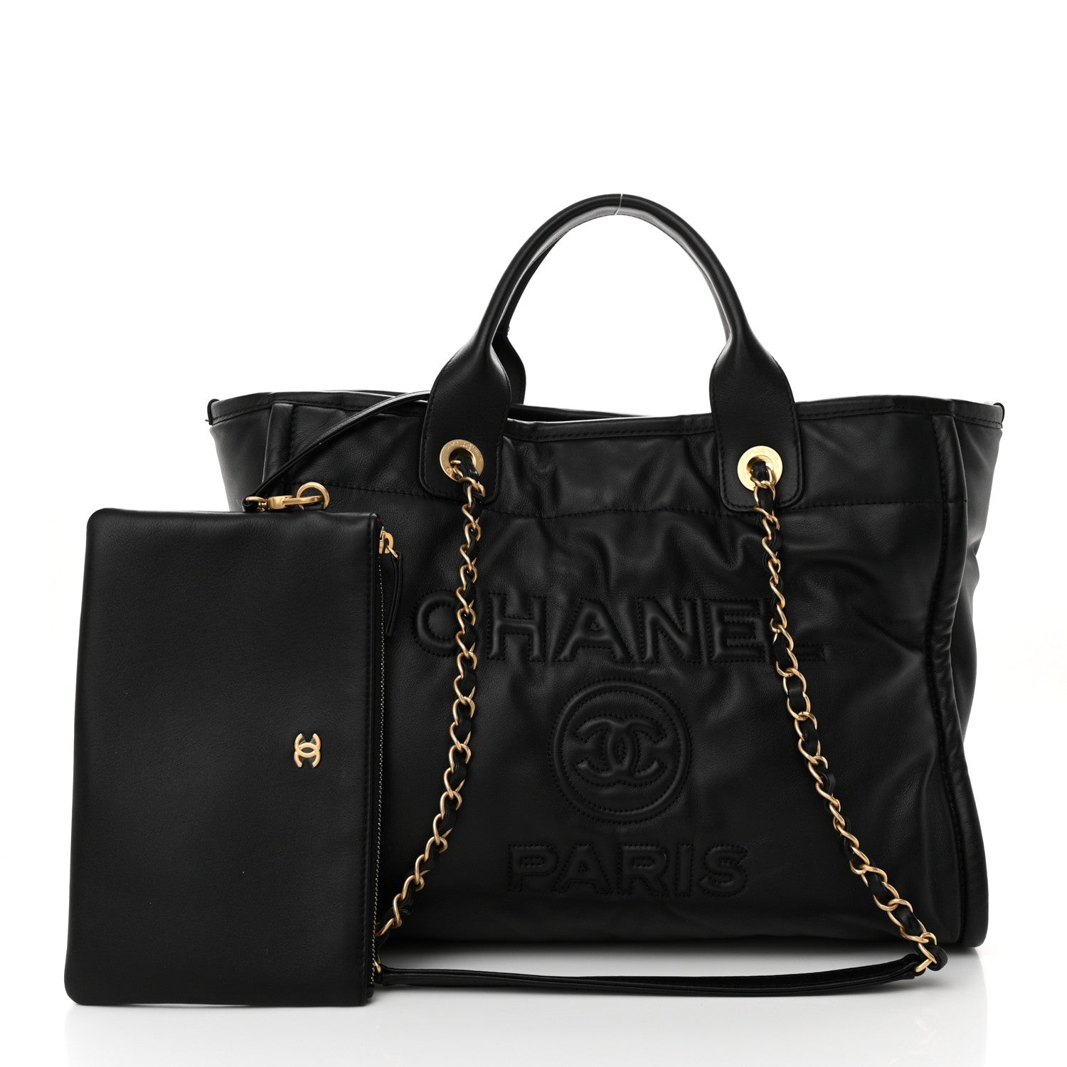 Chanel Calfskin Small Deauville Tote Black 3 of 14