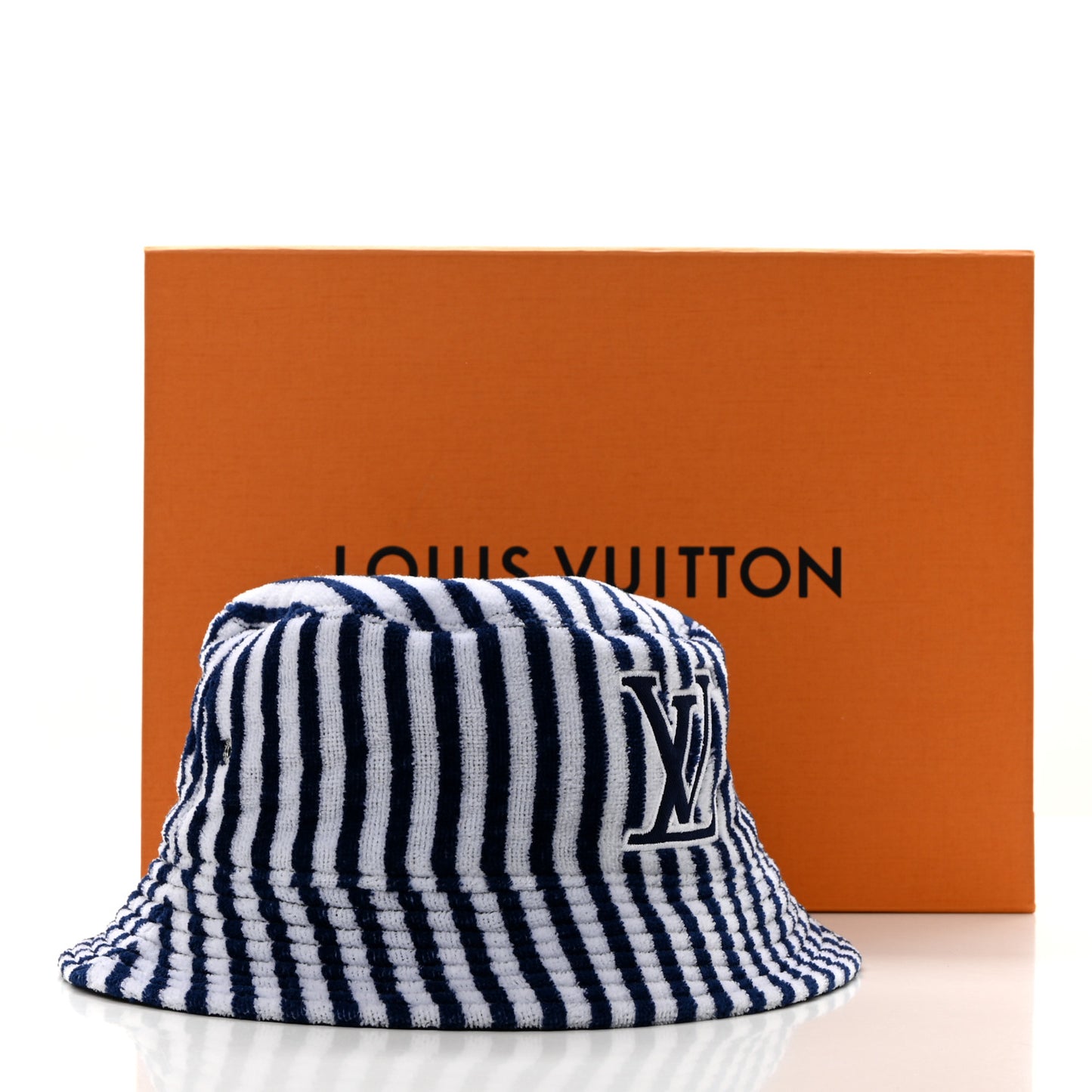LV Graphical Reversible Bucket Hat L Blue