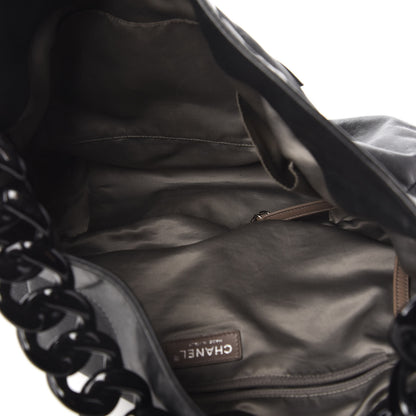 Chanel Calfskin Modern Chain Rhodoid Hobo Black 5 of 11