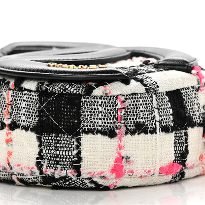 Chanel Tweed Lambskin Quilted Coco Midnight Camera Case White Black Multicolor 10 of 12