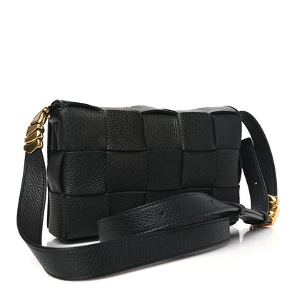 Bottega Veneta Grained Calfskin Maxi Intrecciato Cassette Crossbody Bag Black 3 of 10