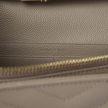 Saint Laurent Grain De Poudre Matelasse Chevron Monogram Chain Wallet Nude Powder 8 of 9