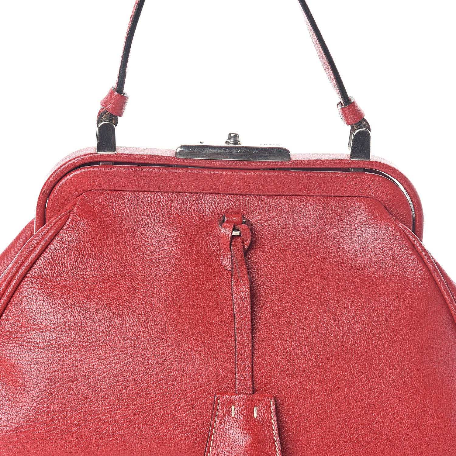 Prada Goatskin Cerniera Small Doctor Bag Rubino 7 of 10