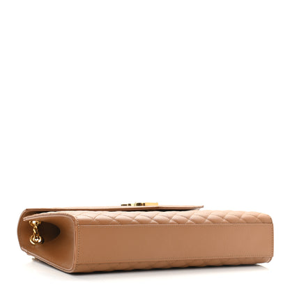 Saint Laurent Grain De Poudre Textured Mixed Matelasse Triquilt Large Monogram Satchel Dune 3 of 8
