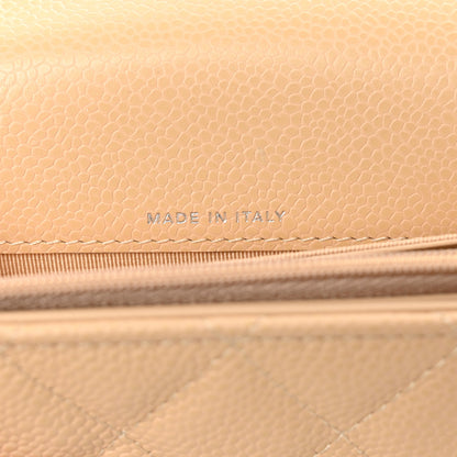 Chanel Caviar Quilted Large Gusset Flap Wallet Beige 7 of 9