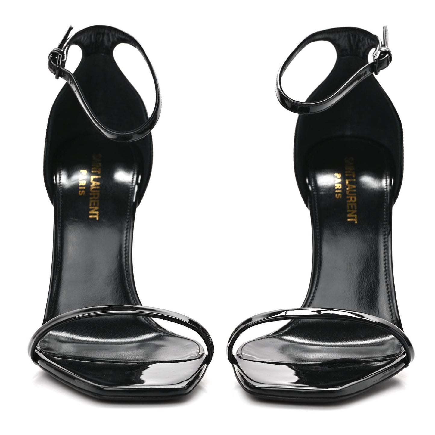 Patent Calfskin Opyum 110 Sandals 38.5 Black