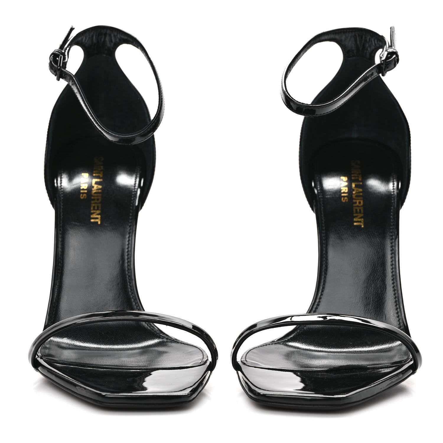 Saint Laurent Patent Calfskin Opyum 110 Sandals 38.5 Black 2 of 8