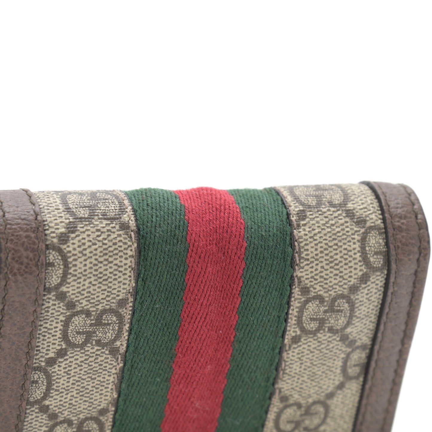 GG Supreme Monogram Web Ophidia Card Case Beige New Acero
