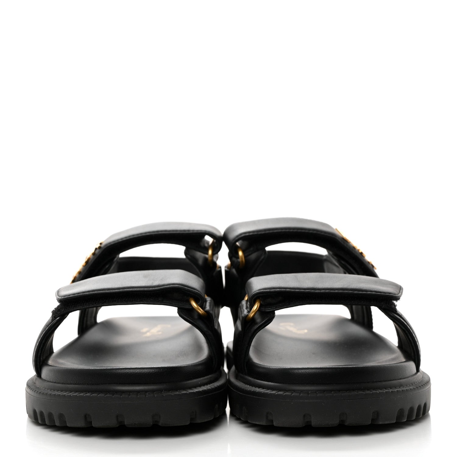 Christian Dior Lambskin Dioract 10mm Sandals 37.5 Black 2 of 8