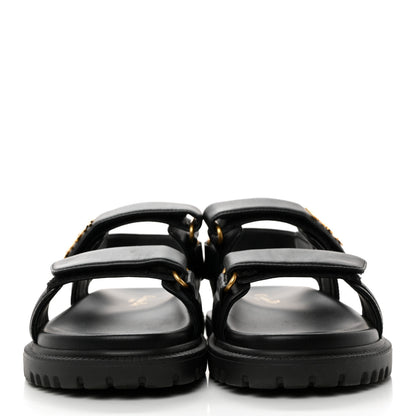 Christian Dior Lambskin Dioract 10mm Sandals 37.5 Black 2 of 8