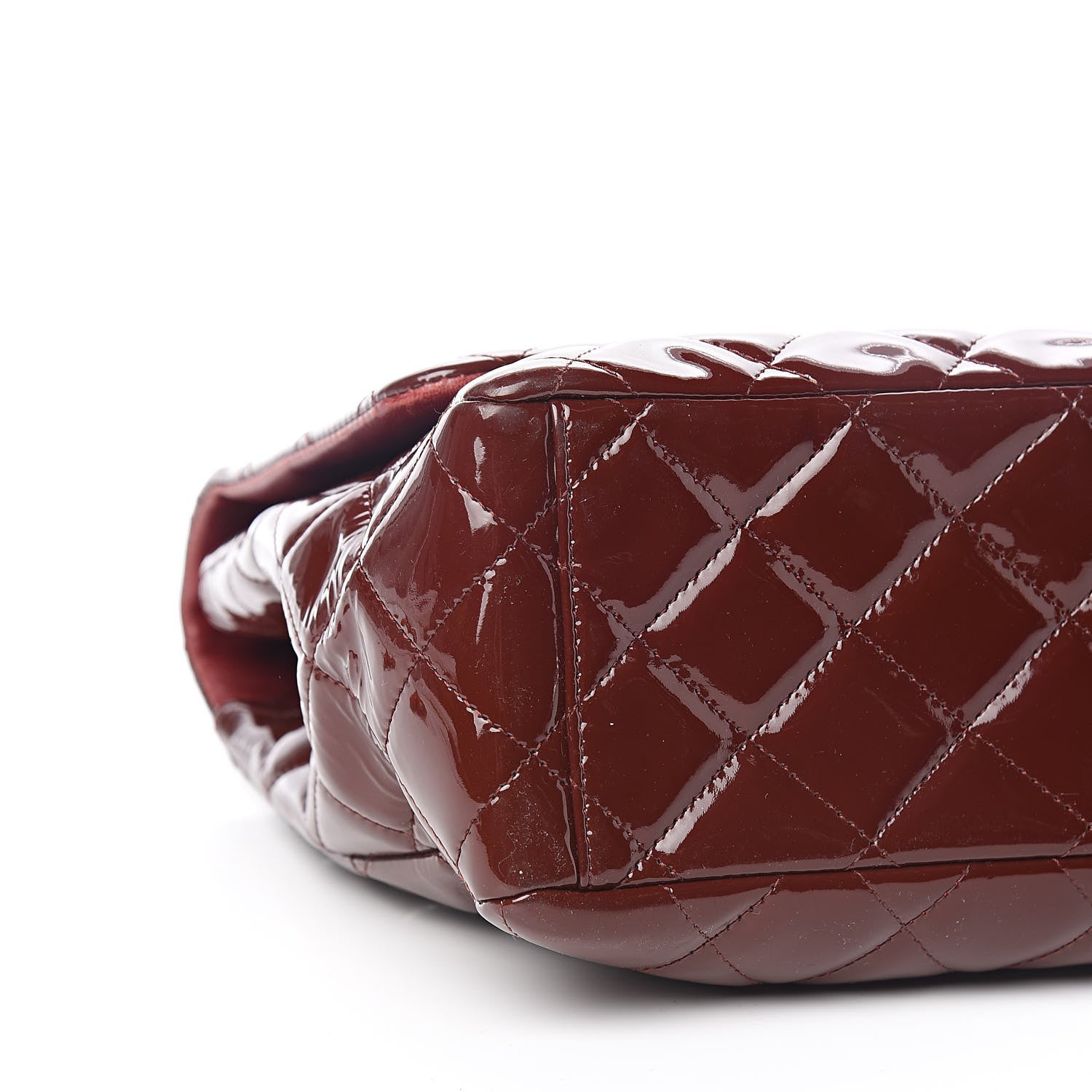 Chanel Patent Quilted Maxi Single Flap Dark Red 9 of 11