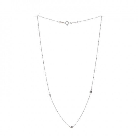 Sterling Silver Diamond .09ctw Elsa Peretti Diamonds by the Yard Three Station Necklace