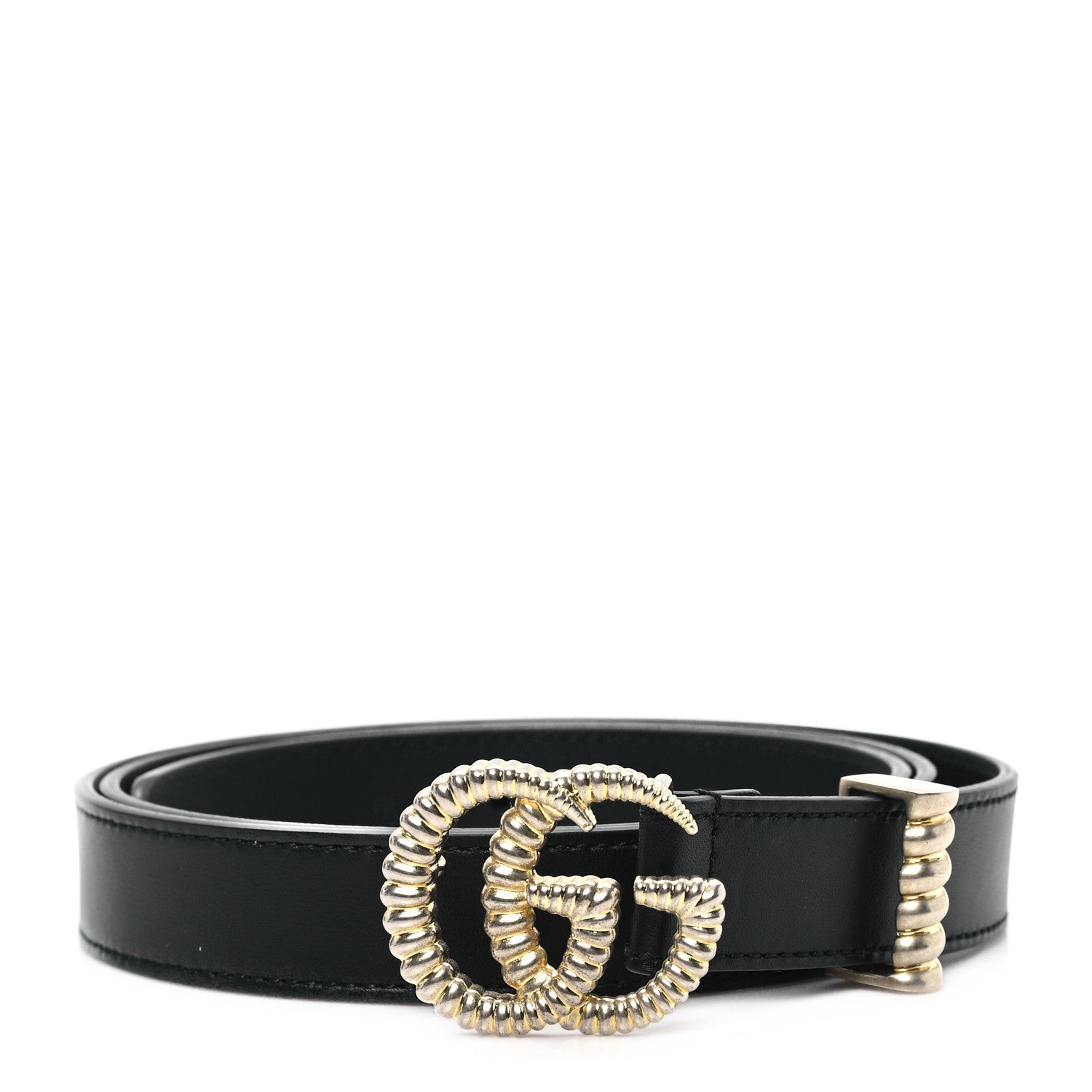 Gucci Moon Calfskin Torchon Double G 25mm Belt 100 40 Black 1 of 5