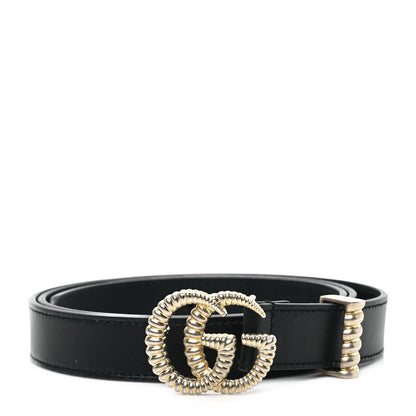 Gucci Moon Calfskin Torchon Double G 25mm Belt 100 40 Black 1 of 5
